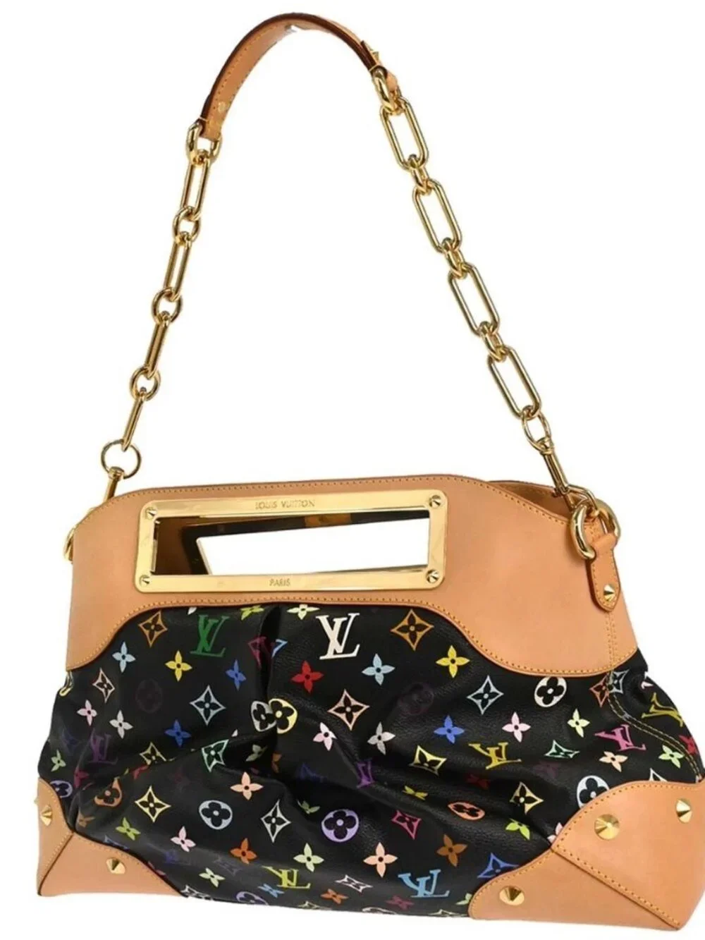 Louis Vuitton Black Multicolor Judy GM 2way Handbag M40254